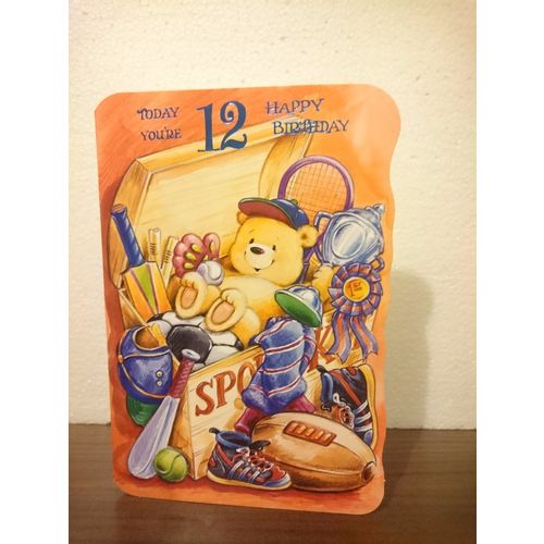 12th Birthday Card - Today you're 12 happy birthday