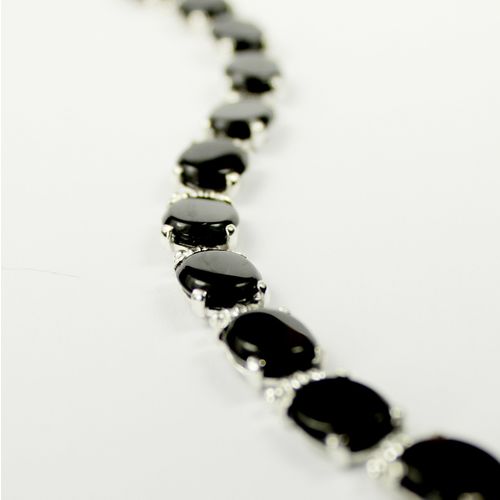 Black Onyx, 925 Sterling Silver Bracelet, SB003C