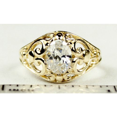 Cubic Zirconia, 10KY Gold Ring, R111
