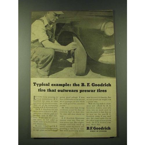 1948 B.F. Goodrich Tires Ad - Outwears Prewar Tires