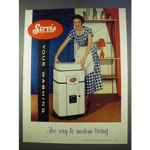 1955 Servis Washing Machine Ad - Your Washing