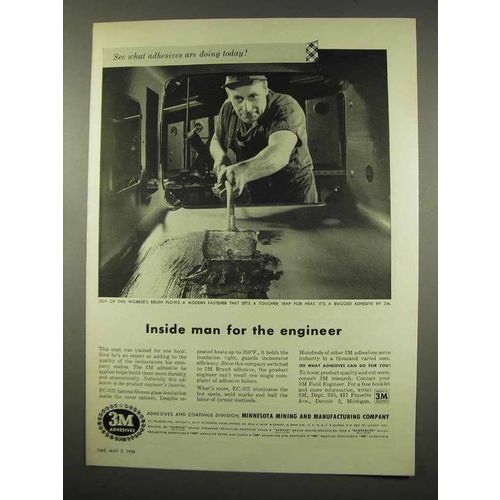 1956 3M EC-321 Adhesive Ad - Inside Man for Engineer