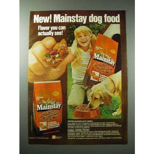 1980 Purina Mainstay Dog Food Ad - Flavor You Can See