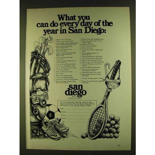 1980 San Diego Tourism Ad - What You Can Do