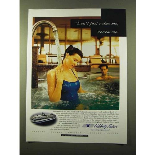1998 Celebrity Cruises Ad - Don't Just Relax Me