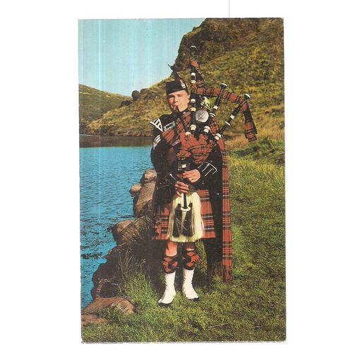 SERGEANT PIPER OF THE KING'S OWN SCOTTISH BORDERERS used postcard 1973 pm =
