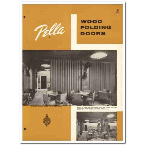 ROLSCREEN COMPANY 1954 Pella wood folding doors vintage catalog