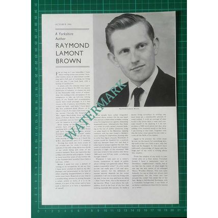(43) Raymond Lamont Brown Yorkshire Author - 1966 Article