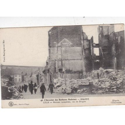 Lille 1915 Rue du Dragon France Postcard unused VGC