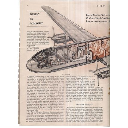 THE AVRO TUDOR II aeroplane interior . 4 pages from FLIGHT magazine March. 1946