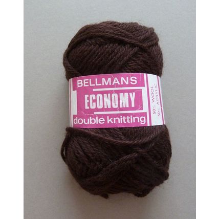 VINTAGE BELLMANS ECONOMY DOUBLE KNITTING WOOL / YARN - BROWN