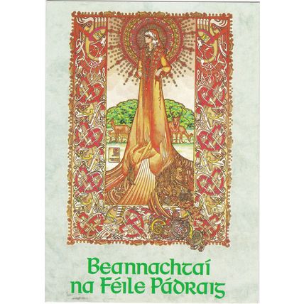 6x4 Continental size printed postcard St Patrick's Day Greetings x5
