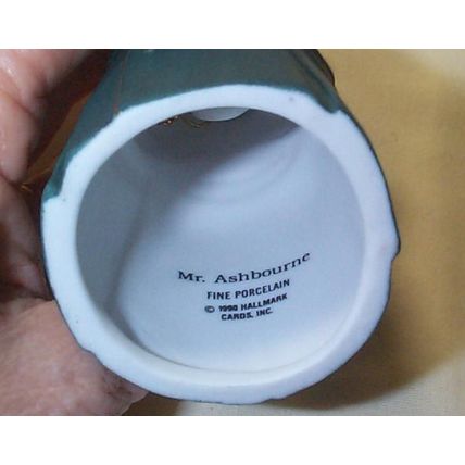 Hallmark Keepsake - - Dickens Caroler Bell - - Mr. Ashbourne - - 1990 - - QX5056
