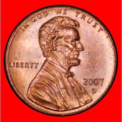MEMORIAL 1982-2008: USA★1 CENT 2007D UNC LINCOLN 1809-1865★LOW START★NO RESERVE!