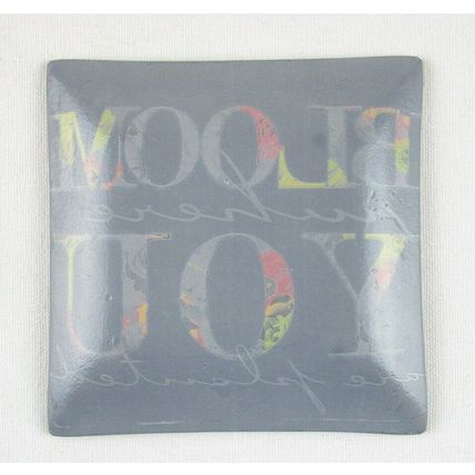 Bloom Where You Are Planted 4-3/4" Square Floral Glass Trinket Jewelry Dish Tray
