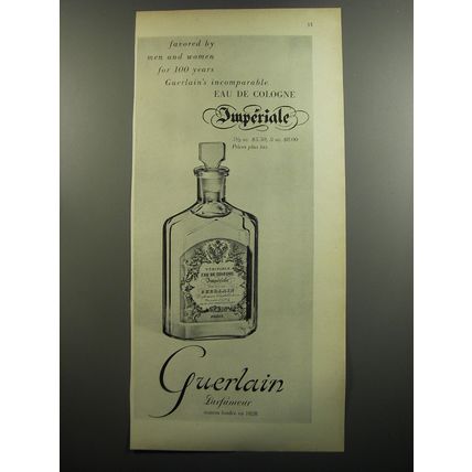 1952 Guerlain Eau de Cologne Imperiale Ad - Favored by men and women