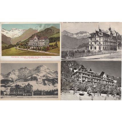 Hotel National Adelboden 4x Switzerland Old Postcard s