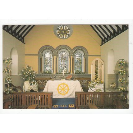 1988 Flower Festival St Katherine's Church Rowsley Postcard Derbyshire A