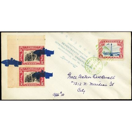 Racing Car Indianapolis, IN fancy Cancel - Extremely Rare Cover .. Stuart Katz