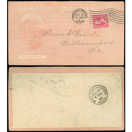 1896 Philadelphia, AMERICAN BAPTIST PUBLICATION SOCIETY Illustrated Advert Cover