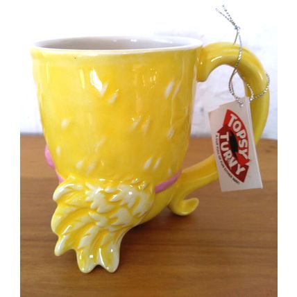 Topsy Turvy Yellow Chick 14 Oz. Ceramic Mug 2012 Easter Spring Animal - NWT