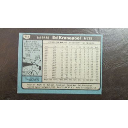 1980 Topps Ed Kranepool New York Mets Card #641