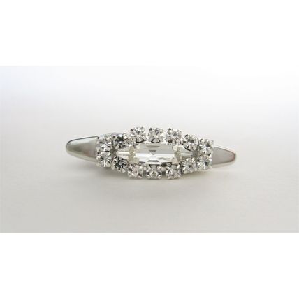 Small oval crystal sparkle alligator hair clip for fine thin hair