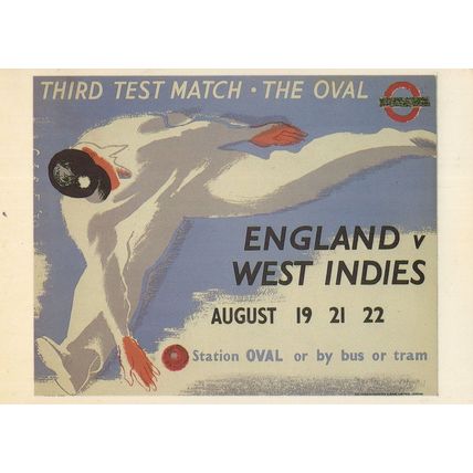 England Vs West Indies 1922 Cricket Third Test Transport Postcard