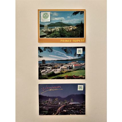 LOT OF 3 BRITISH COLUMBIA CANADA POSTCARDS VANCOUVER + PRINCE RUPERT Unused