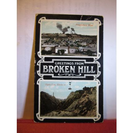 BROKEN HILL, N.S.W. AUSTRALIA used antique postcard. dated 1907 =