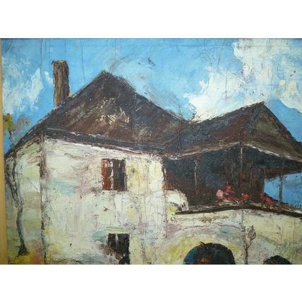 Nora Schutz-Minorovics Romanian/German Artist, Vintage 1963 Oil Painting 50 x 65