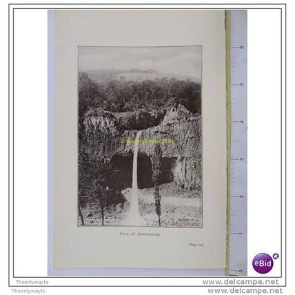 FALL AT ANTRAIGUES, CEVENNES, FRANCE, Book Illustration, c1907