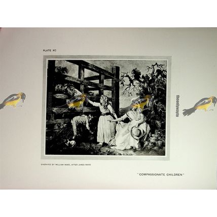 Coquette At Her Toilet & Compassionate Children, Book Illustration (Print), 1910