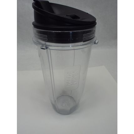 2 Ninja 24oz Replacement Cup w/ Black Travel Lid for Nutri Ninja Blender