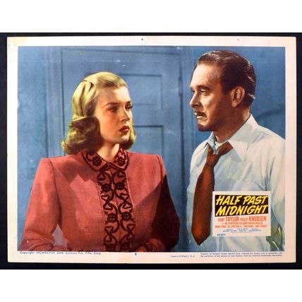 HALF PAST MIDNIGHT 1948 Kent Taylor, Peggy Knudsen LOBBY CARD #8
