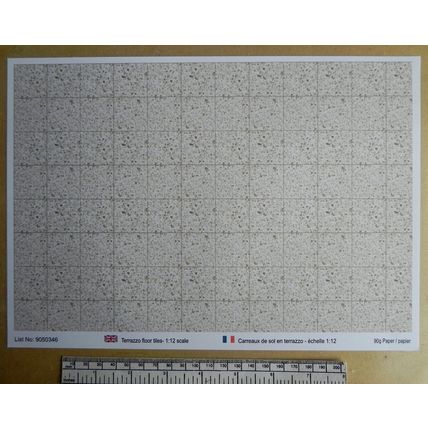 Papier de sol – carrelage terrazzo – échelle 1/12 – feuille A4