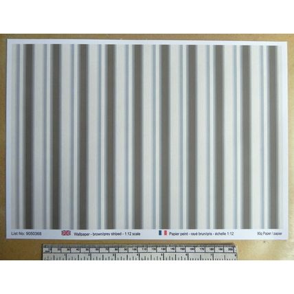 Papier peint – rayé – brun/gris – échelle 1/12 – feuille A4