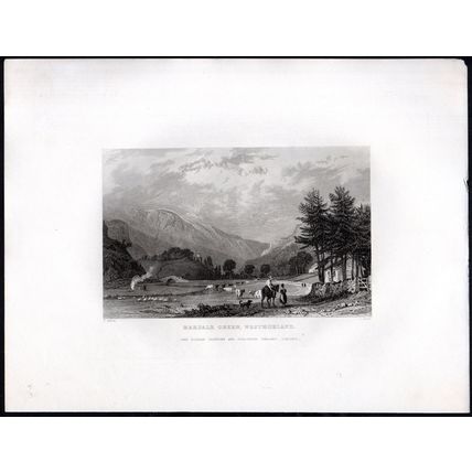 MARDALE GREEN, WESTMORLAND 1858 James Sands - Thomas Allom ANTIQUE ENGRAVING