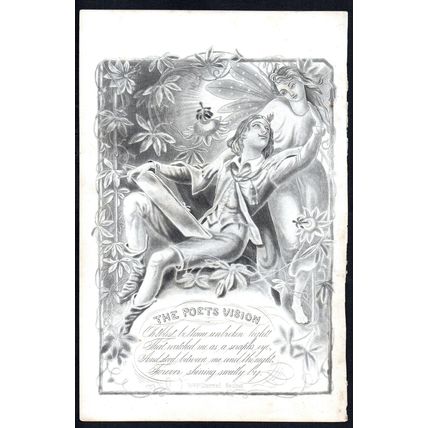 POETS VISION 1850 William N. Dunnel ANTIQUE ENGRAVING
