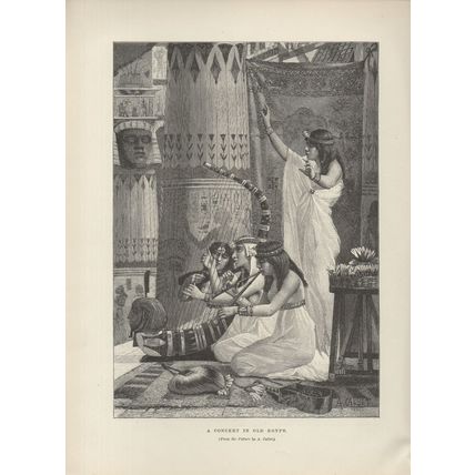 A CONCERT IN OLD EGYPT 1885 Antoine Colbet - A. Gilbert VICTORIAN PRINT