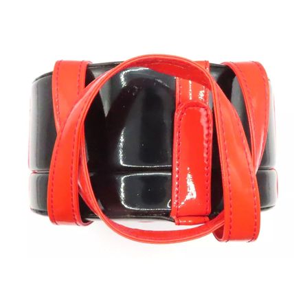 Black & Red Trimming, Handles & Bow Jewellery Box 7.5 CM with Mirror Gift