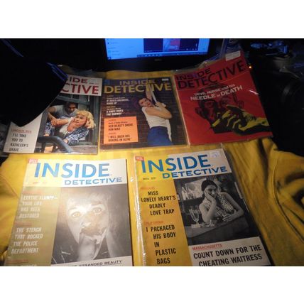 Early 1960's INSIDE DETECTIVE MAGAZINE LOT!! WOW!! $100.00/SHIPPED!!