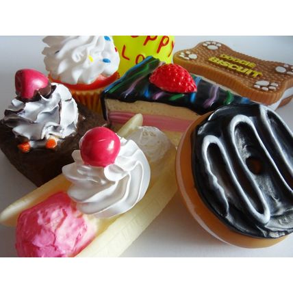 BARGAIN SQUEAKY DOG TOY SET FUN FAST FOOD THEMED DOG TOYS VARIOUS STYLES 10 TOYS