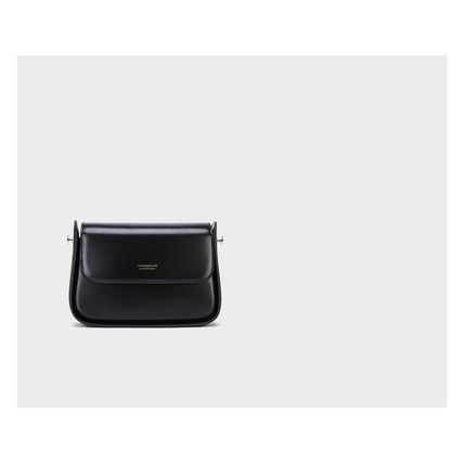 Women's Genuine Leather Saddle Bag Black