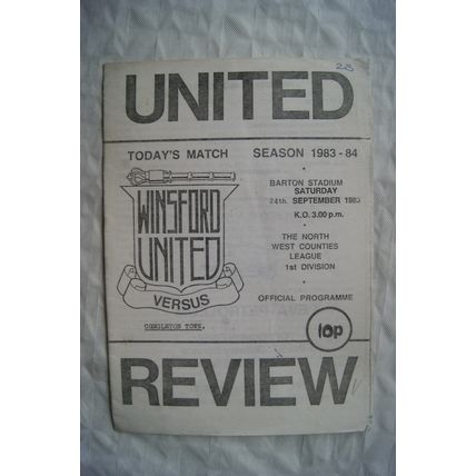 1983 programme Winsford United v. Congleton Town