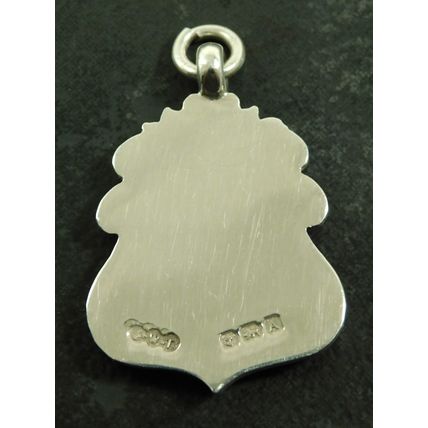 Vintage Solid Silver Pocket Watch Chain Medal Fob 1925 By Tiptaft Unengraved