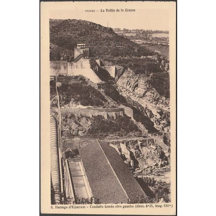 Conduite Forcée Rive Gauche, Barrage d'Eguzon, c.1920s - Stofeg CPA
