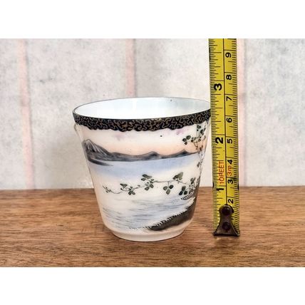 Japanese Art Deco Tea Cup, Vintage Oriental Porcelain, Eggshell China 1930s 1920