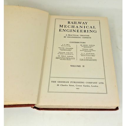 Railway Mechanical Engineering Vol 2 Hardcover Book Gresham 1923