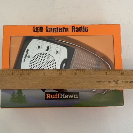 LED Lantern Radio AM/FM W Flashlight Chrome Plated AAA Batteries Brand New Black
